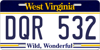WV license plate DQR532