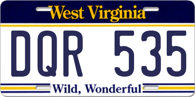 WV license plate DQR535