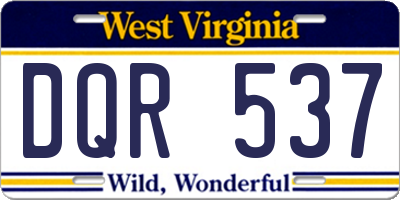 WV license plate DQR537