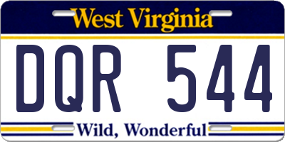 WV license plate DQR544