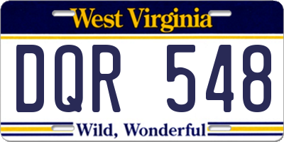 WV license plate DQR548