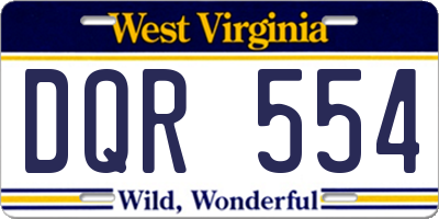 WV license plate DQR554