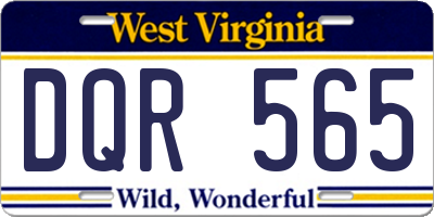 WV license plate DQR565