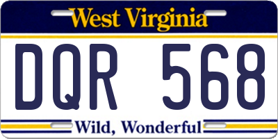 WV license plate DQR568
