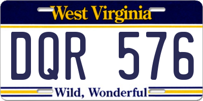 WV license plate DQR576