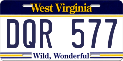 WV license plate DQR577