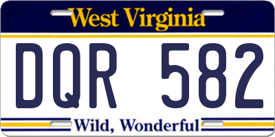 WV license plate DQR582