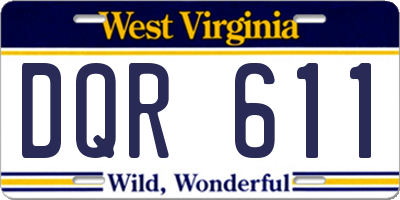 WV license plate DQR611