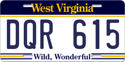WV license plate DQR615