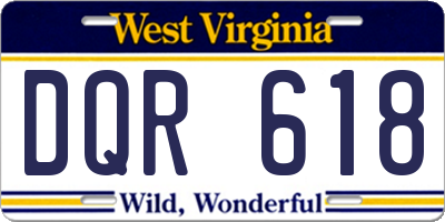 WV license plate DQR618