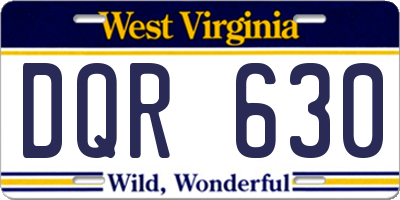 WV license plate DQR630