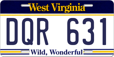 WV license plate DQR631