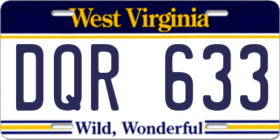 WV license plate DQR633