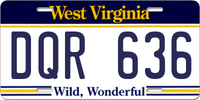 WV license plate DQR636
