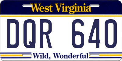 WV license plate DQR640