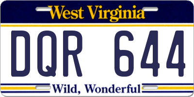 WV license plate DQR644