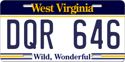WV license plate DQR646