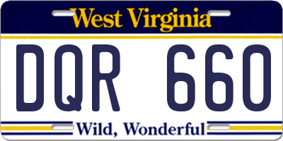 WV license plate DQR660