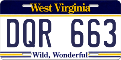 WV license plate DQR663