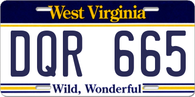 WV license plate DQR665