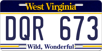 WV license plate DQR673