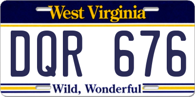 WV license plate DQR676