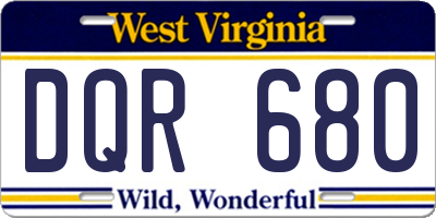 WV license plate DQR680