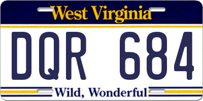 WV license plate DQR684
