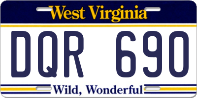 WV license plate DQR690