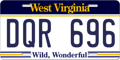 WV license plate DQR696