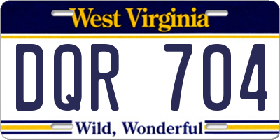 WV license plate DQR704