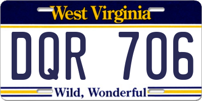 WV license plate DQR706