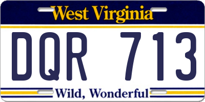 WV license plate DQR713