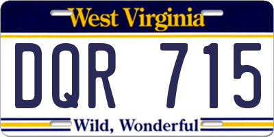 WV license plate DQR715