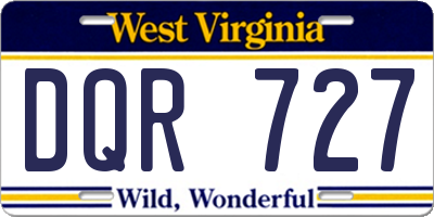 WV license plate DQR727