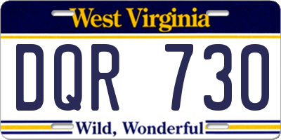 WV license plate DQR730