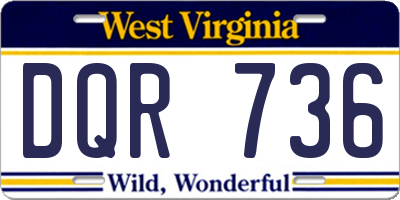 WV license plate DQR736