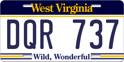 WV license plate DQR737