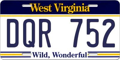 WV license plate DQR752