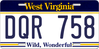 WV license plate DQR758