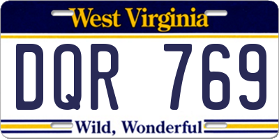WV license plate DQR769