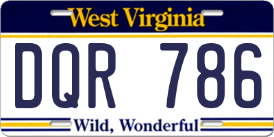WV license plate DQR786