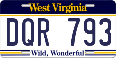 WV license plate DQR793