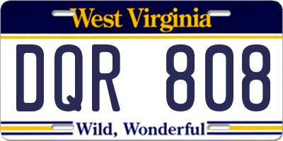 WV license plate DQR808