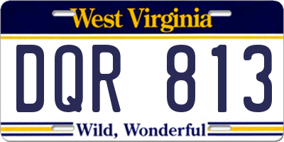 WV license plate DQR813