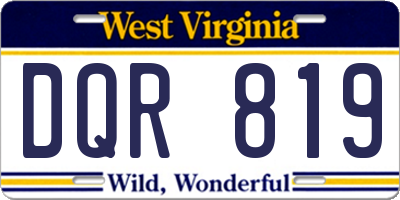 WV license plate DQR819