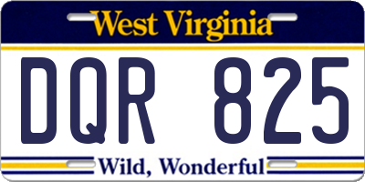 WV license plate DQR825