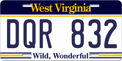 WV license plate DQR832