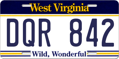 WV license plate DQR842
