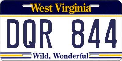 WV license plate DQR844